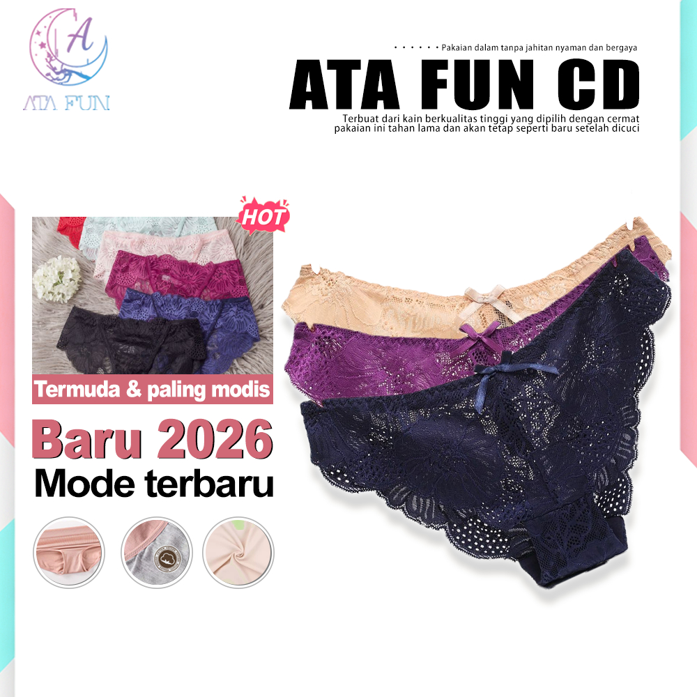 ATA FUN Sexy transparan Renda Celana Ukuran Jumbo hot low Waist Open Crotch Celana Dalam Seksi Linge