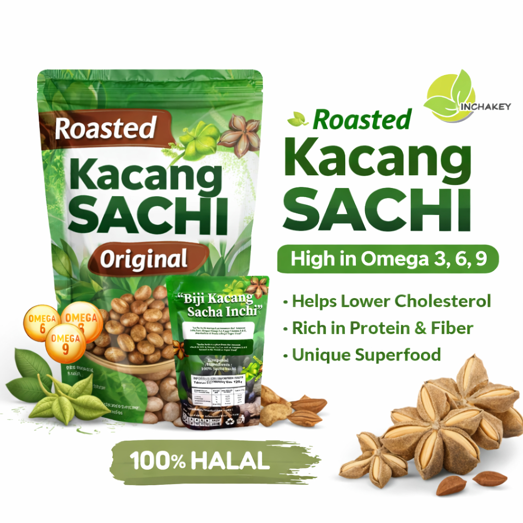 Kacang Sacha Inchi Shaca Inchi Camilan Kacang Saca Inci Murah Premium Roasted Sachi 125gr