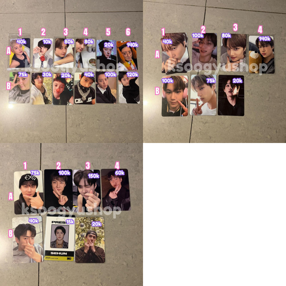 [CLEARANCE SALE/UNDERPRICE] EXO Chanyeol Sehun Kai REVERXE Crown Blackout Official TC Trading Card P