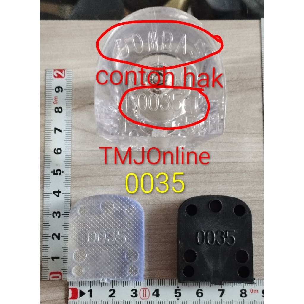 Heels tip replacements..Tutup hak kaca..ujung hak kaca 0035..ukuran 3,3 x 3,8 cm..