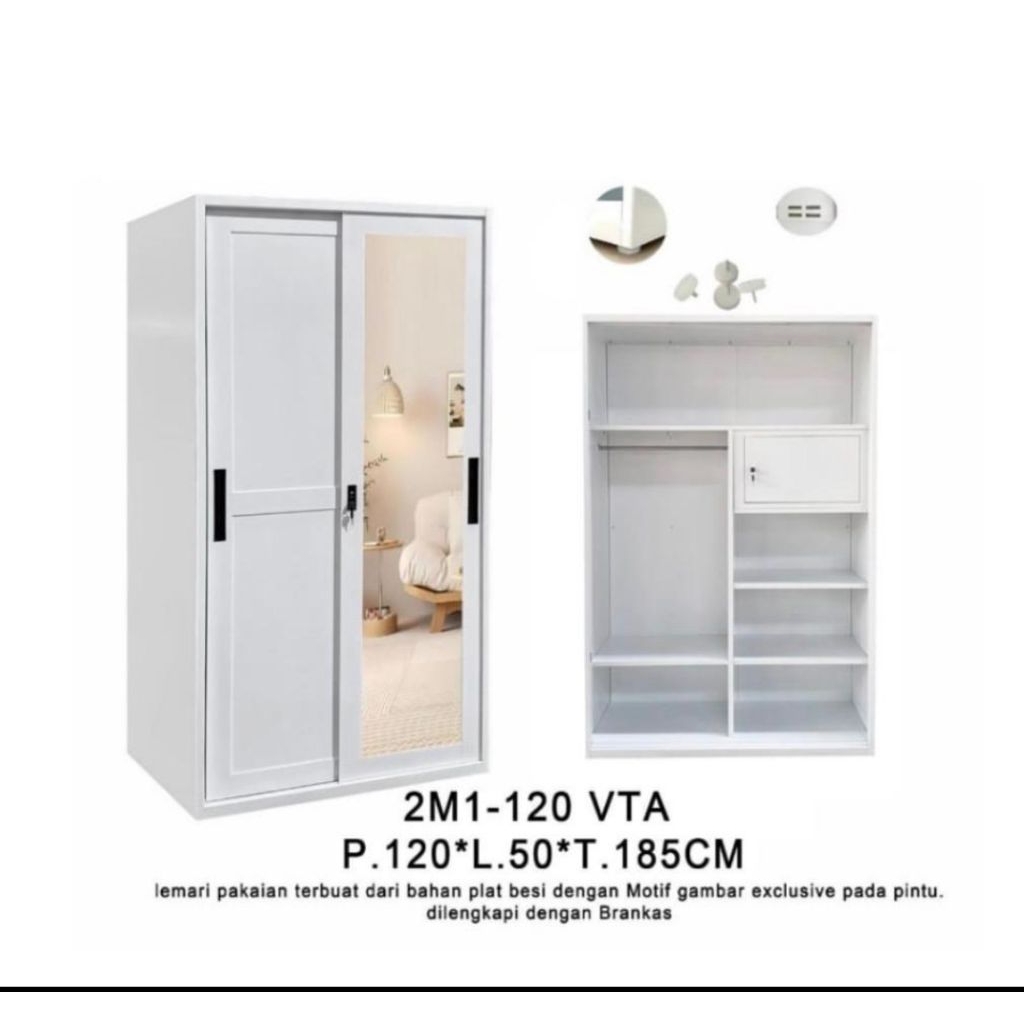 KHUSUS DENPASAR-BALI.Lemari Pakaian Sliding Besi Pintu Jalusi anti air,anti jamur,anti rayap,anti ka