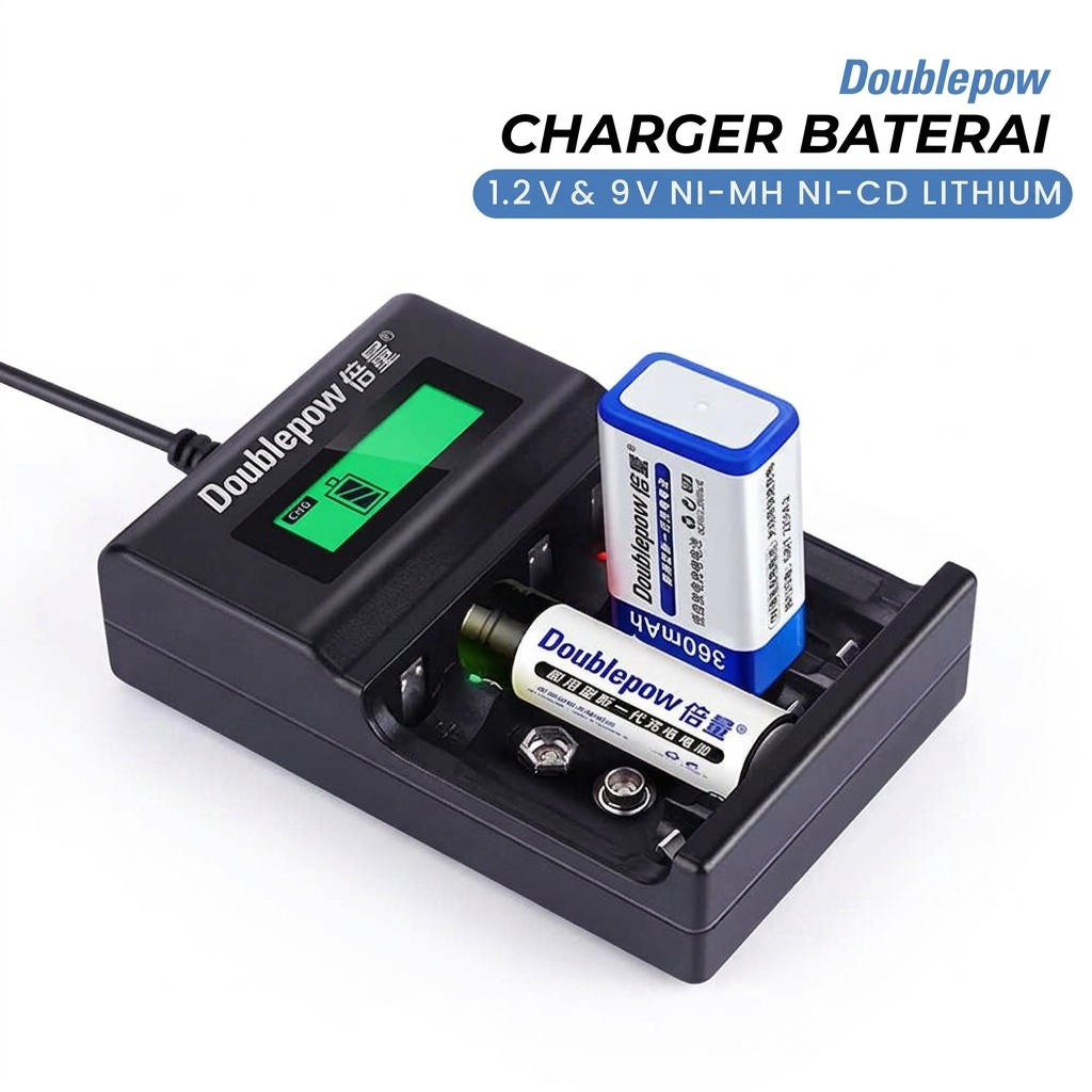 SMOTE+ Charger Baterai 4 Slot LCD AA AAA 9V | DP-UK95