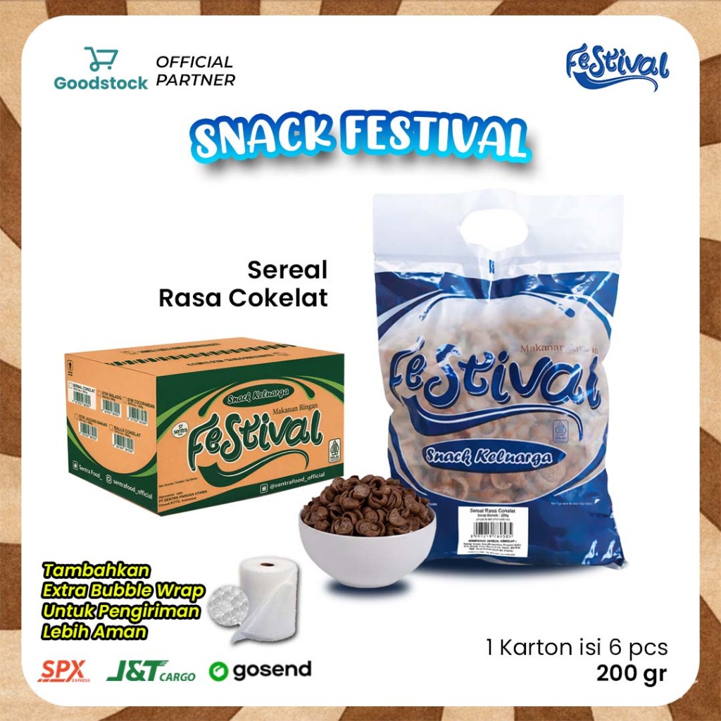 FESTIVAL Snack Rasa Sereal Cokelat Snack Keluarga Isi 6 bungkus 250gr