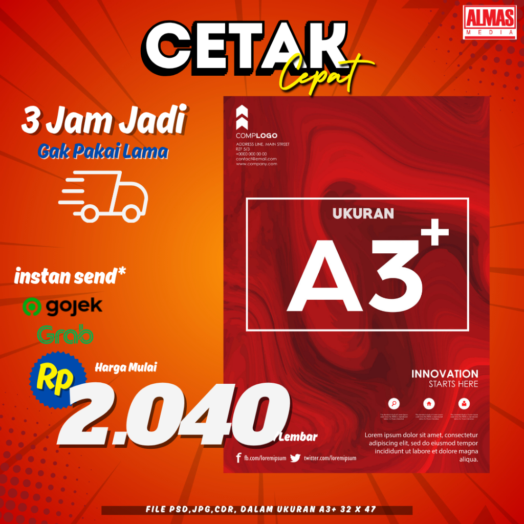 Print A3+ Cetak A3+ MURAH  Art Paper dan Art carton 1 Sisi / 2 Sisi - AP 120, AP 150, AP 210, AP 230
