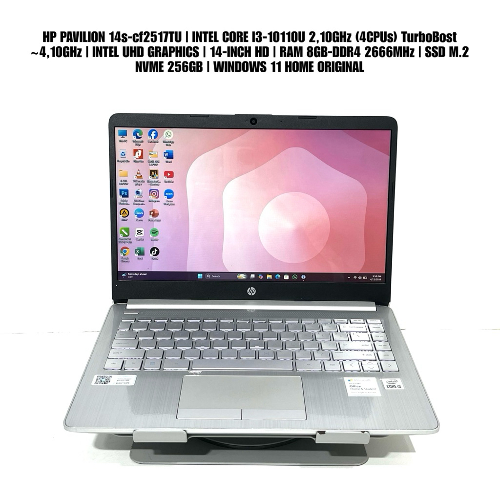 Laptop HP PAVILION 14s-cf2517TU KeyBacklit - Intel Core i3-10110U (4CPUs) ~4,10GHz Intel UHD Graphic