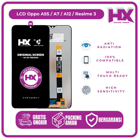 LCD TS OPPO A5S / A12 / A11K / REALME 3 ORIGINAL HX LF