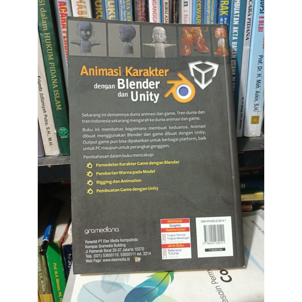 original buku animasi karakter dengan blender dan Unity