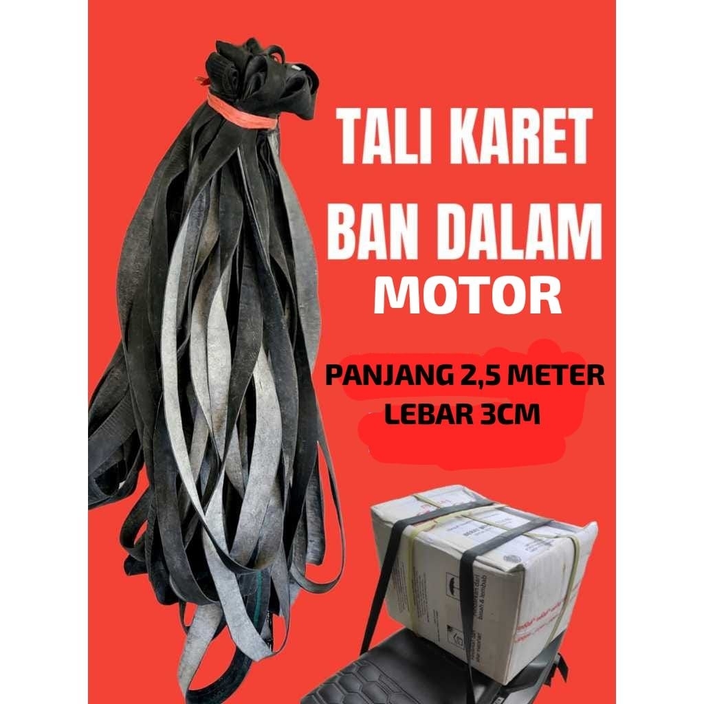 Tali karet ban motor serbaguna 2,5 Meter lebih // tali karet ban bekas ban motor serbaguna dan kuat