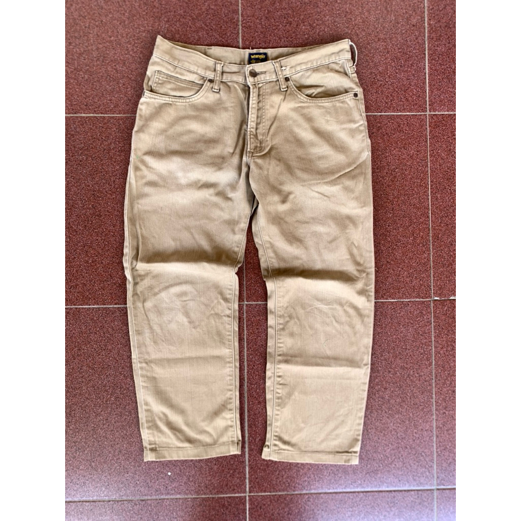 [preloved] Celana formal chinos jeans pria/wanita unisex cream khaki wrangler second - bekas