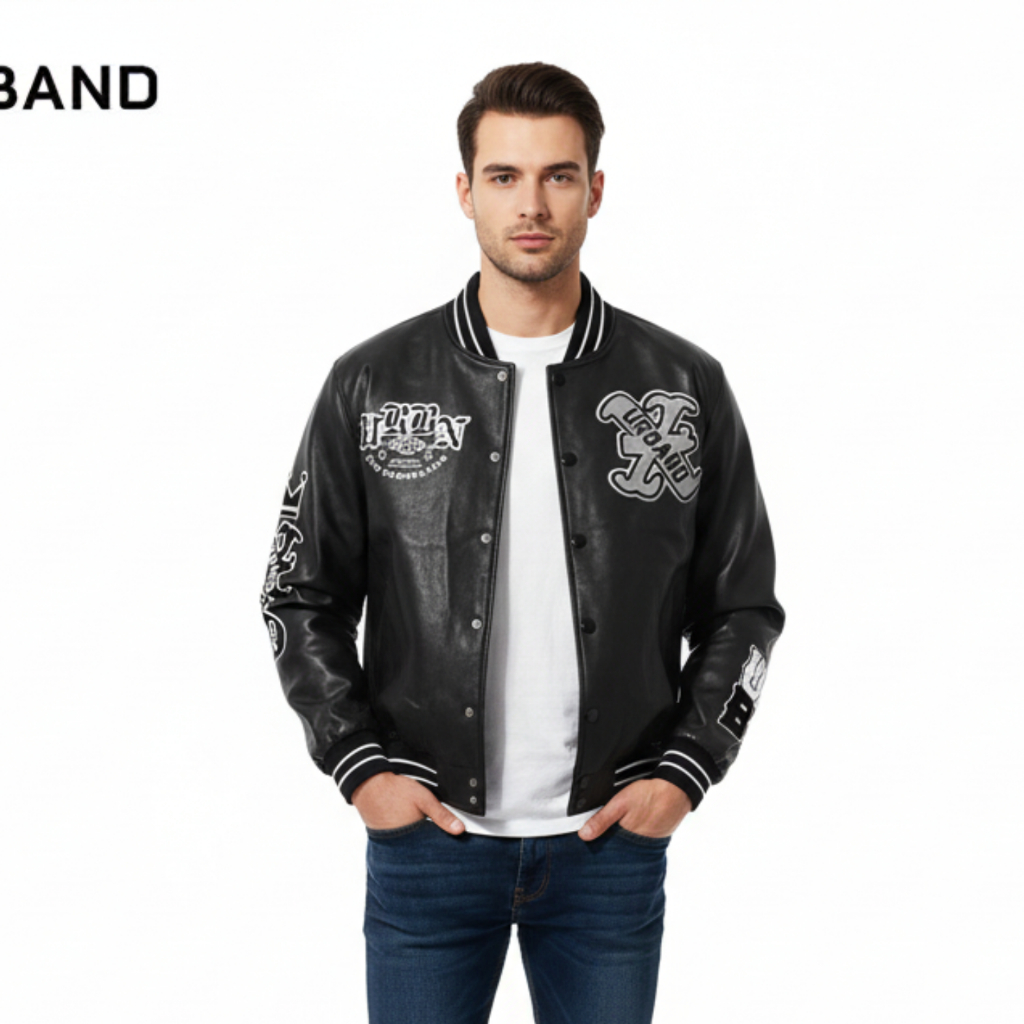Jaket Varsity Kulit Pria | Varsity Kulit Sintetis Premium Streetwear 517