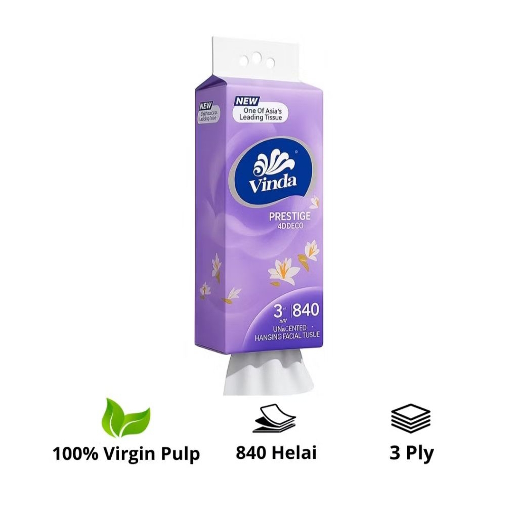 Vinda facial tissue prestige 840 lembar / Tissue vinda /  tissue hanging / tissue gantung / tissue /