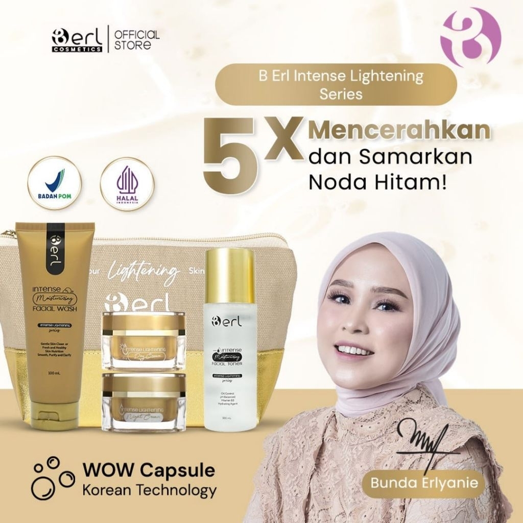 B ERL Intense Lightening Series Free Pouch | Skincare 10x Mencerahkan | Samarkan Flek Hitam| LSP Pak