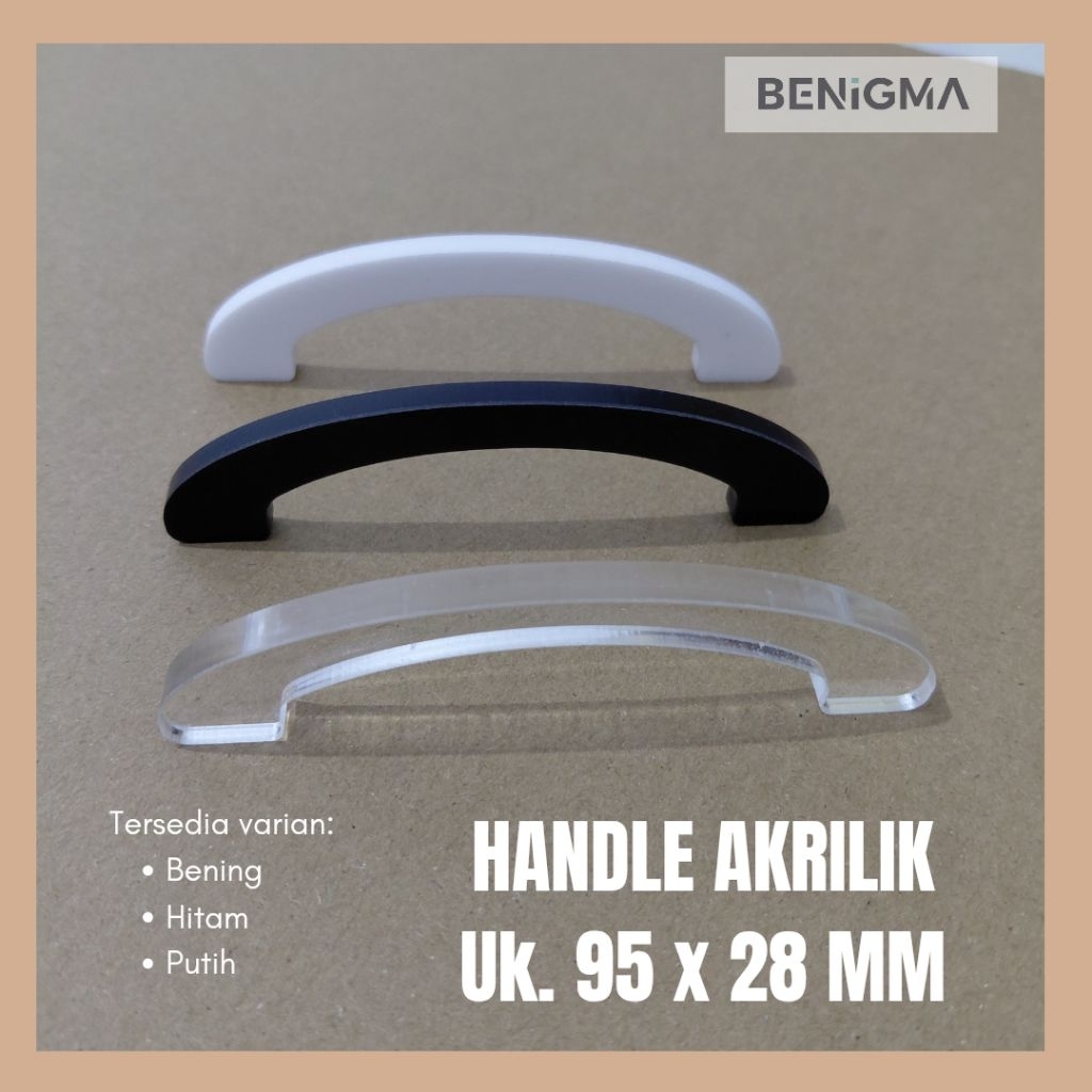 Handle Akrilik / Gagang Laci Akrilik / Tarikan Akrilik Uk. 95 x 25 mm