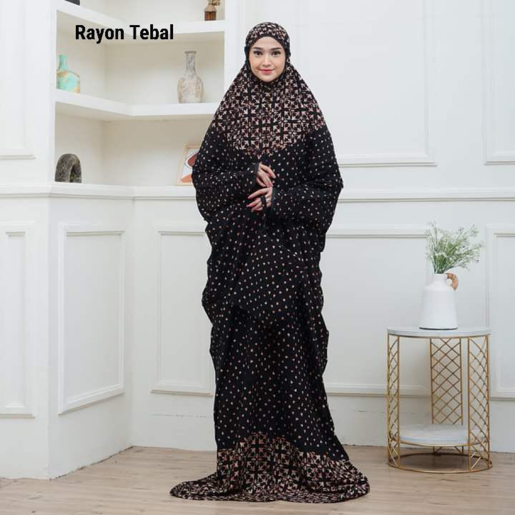 Mukena Lajuran Batik Cap Rayon ORI Mukena Terusan Dewasa Jumbo Mukena Batik Pekalongan Terlaris