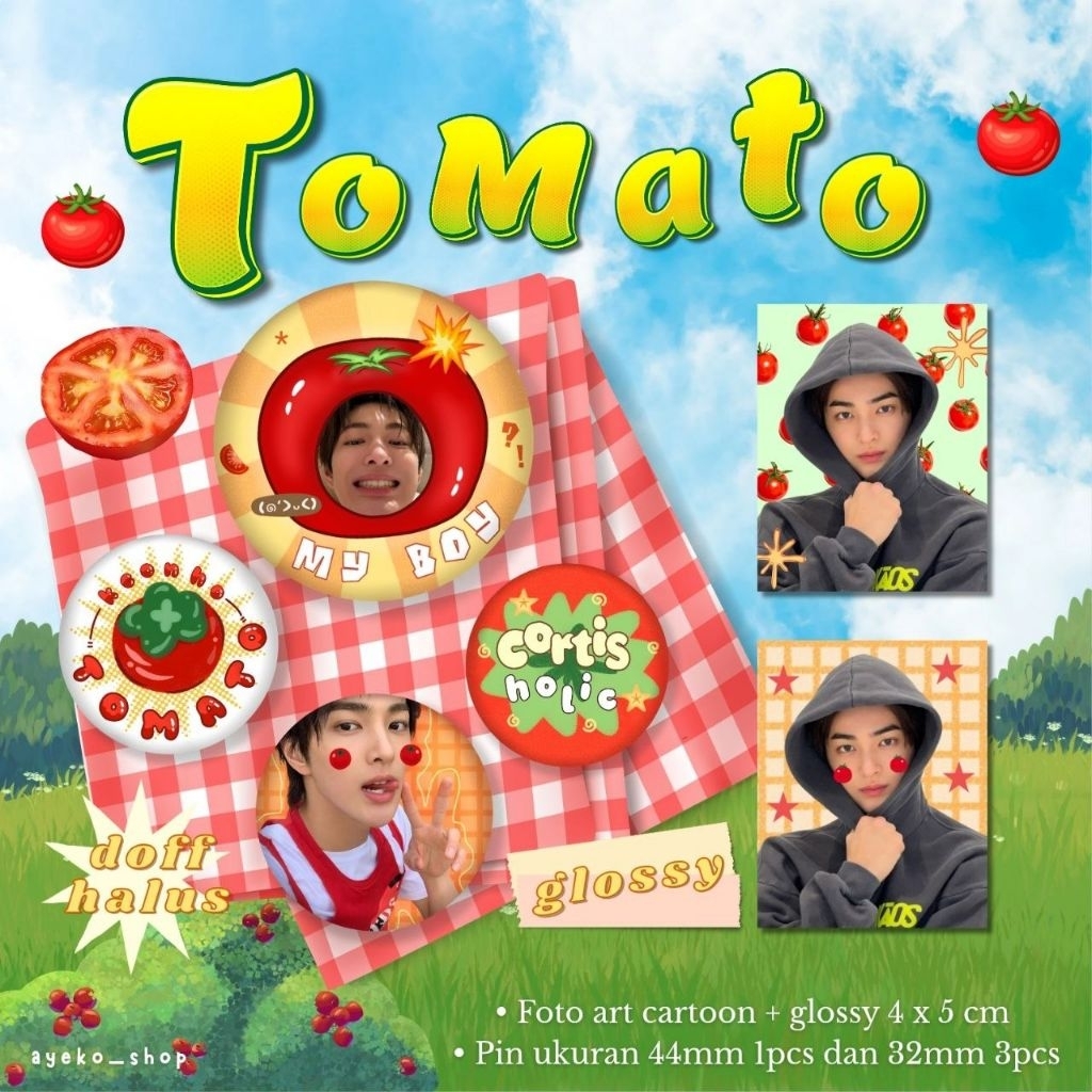 [TOMATO] Pin button peniti set / kpop / Cortis / Fanmade / Juhoon, Keonho, Seong hyeon, Martin, Jame