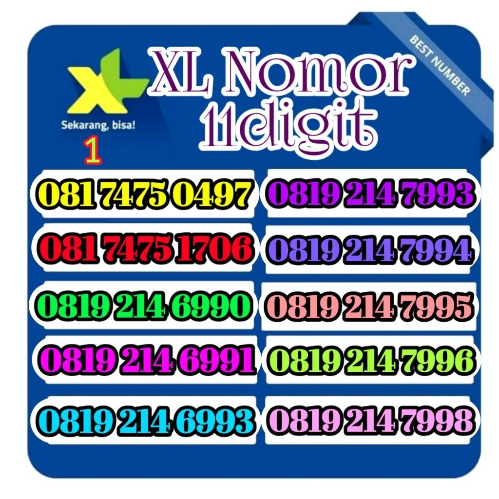 promo perdana XL nomor cantik 11digit(Cek Deskripsi)