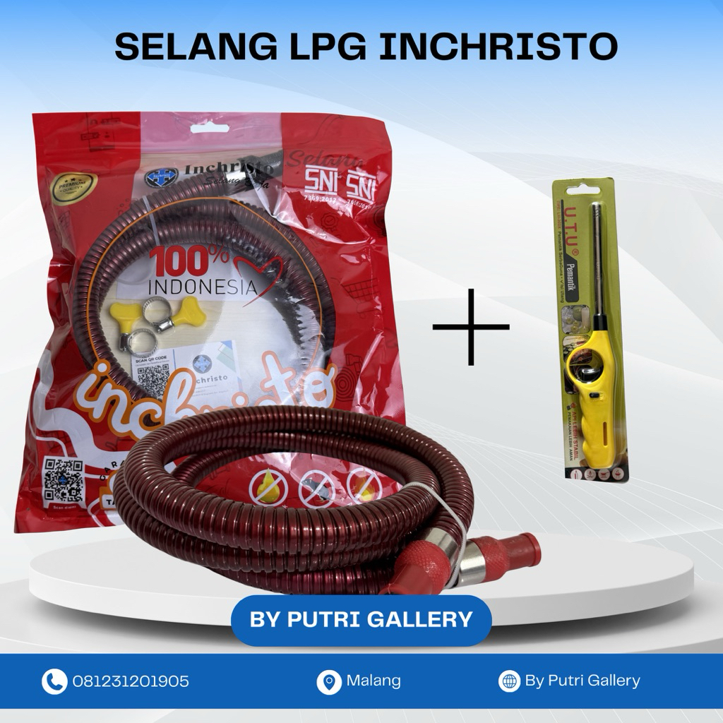 Paket Hemat Selang Baja Inchristo + Bonus Pematik