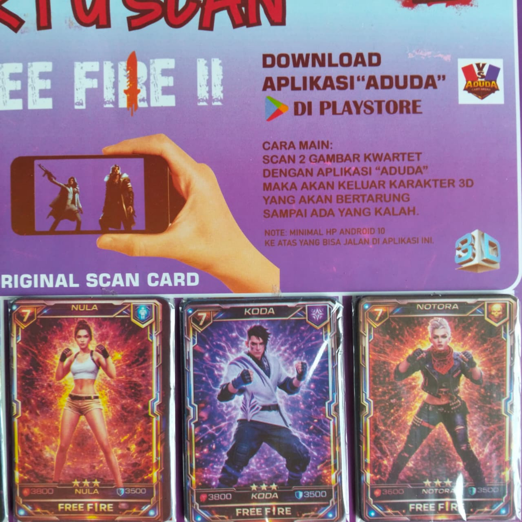 Kartu mainan ff free fire aplikasi