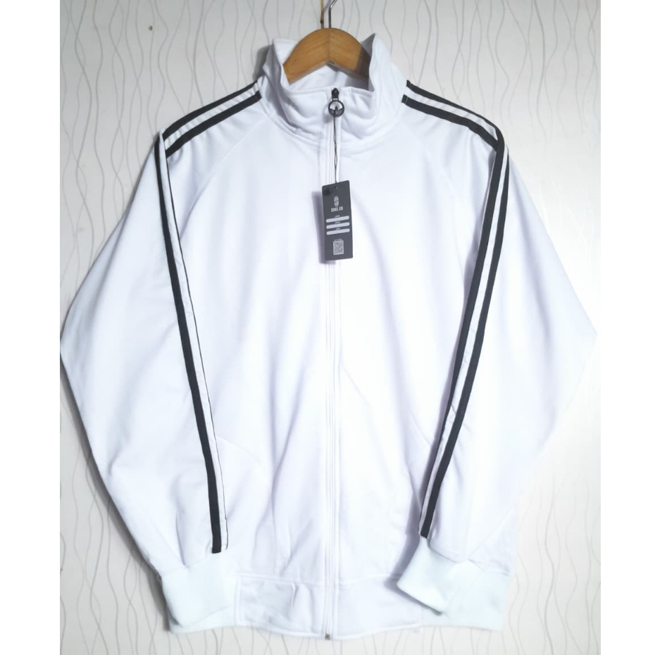 Casual Tracktop Vintage Stripe 3 Lokal Brand _ Jacket Tracktop Aesthetic White Colour