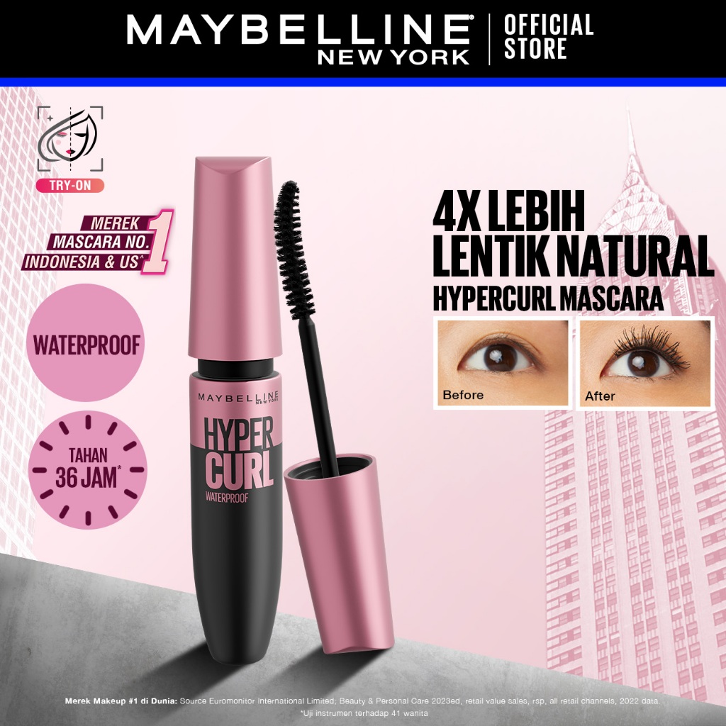 [SHOPEE BEAUTY AWARDS - BEST EYE MAKEUP] MAYBELLINE OFFICIAL Volume Express Hypercurl Waterproof Mas