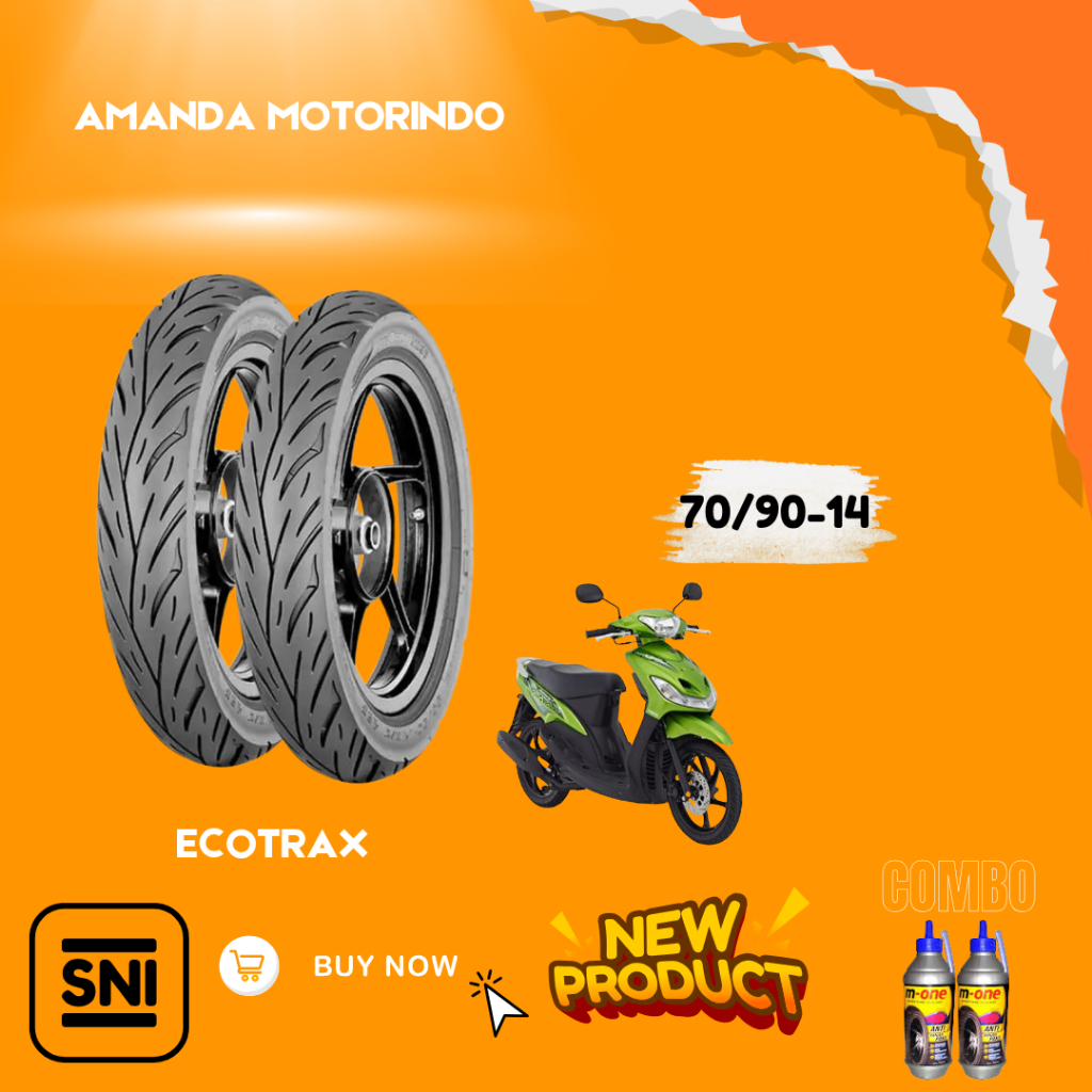 [READY COD] BAN IRC 70/90-14ECOTRAX, TUBELESS Ban Motor MIO, MIO 125,  MIO M3, SPIN, NEX, ADDRES all