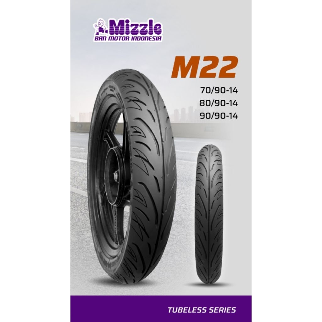 BAN LUAR MOTOR MIZZLE  M22 RING 14 MATIC TUBELLES