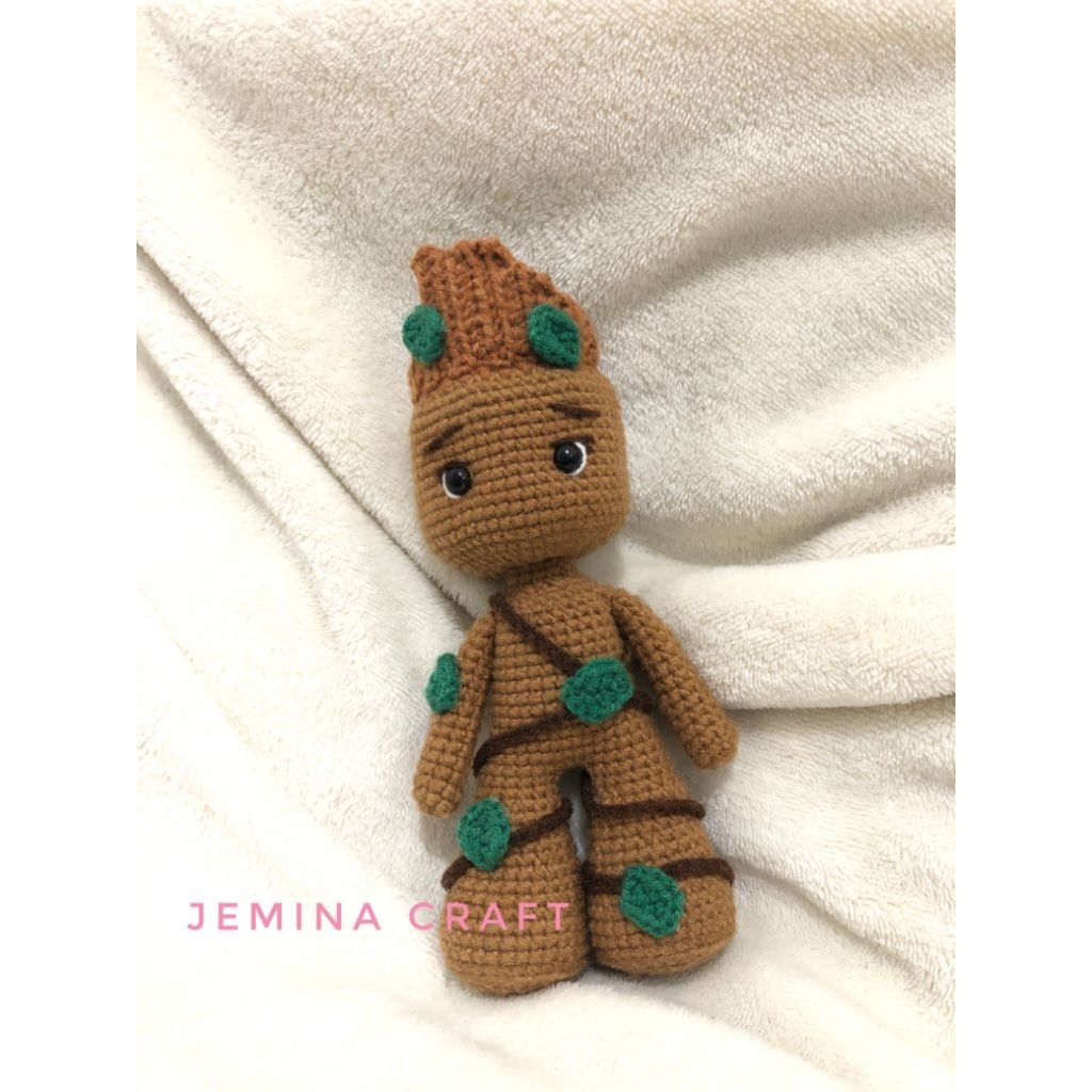 Rajut Groot | Crochet Groot | Bagcharm | Keychain | Boneka | Doll | Aksesoris Tas | Souvenir | Handm