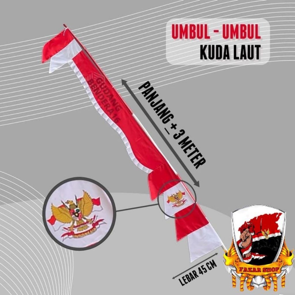 bendera merah putih kuda laut merah putih