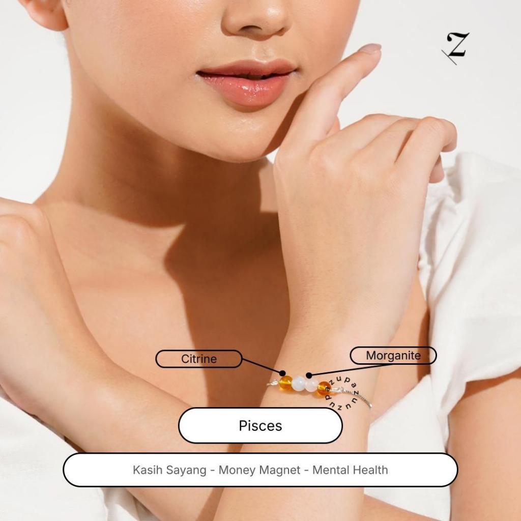 Zupazupazuu - Pisces Adjustable Zodiac Crystal Bracelet
