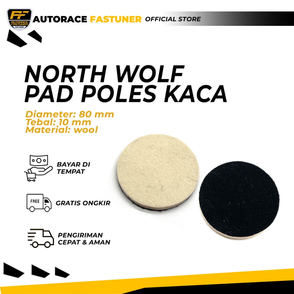 Northwolf Glass Felt Polishing Pad 80mm felt disc pad poles kaca