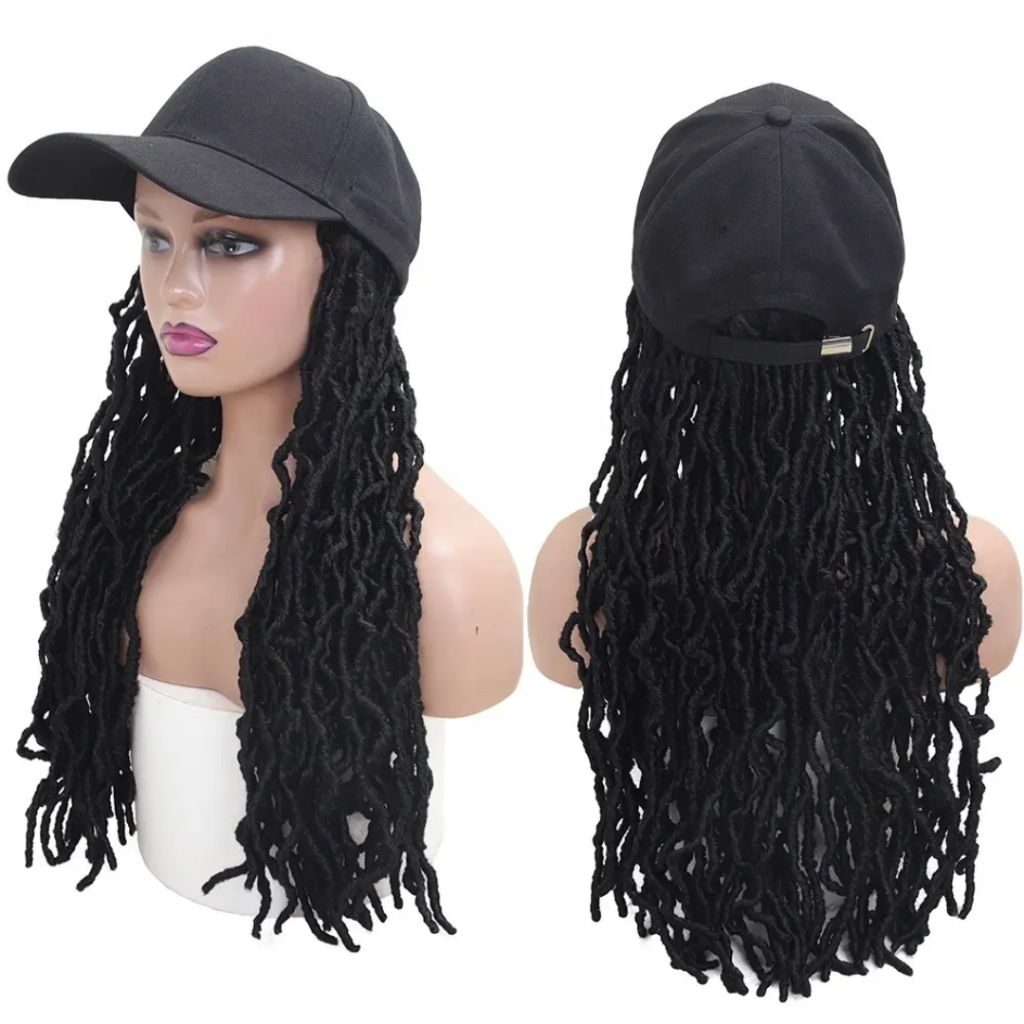 INDOBRAID Dreadlock Wig Topi Wig Topi Gimbal Rambut Palsu Gimbal Topi Wig Dreadlock Wig Topi Basebal