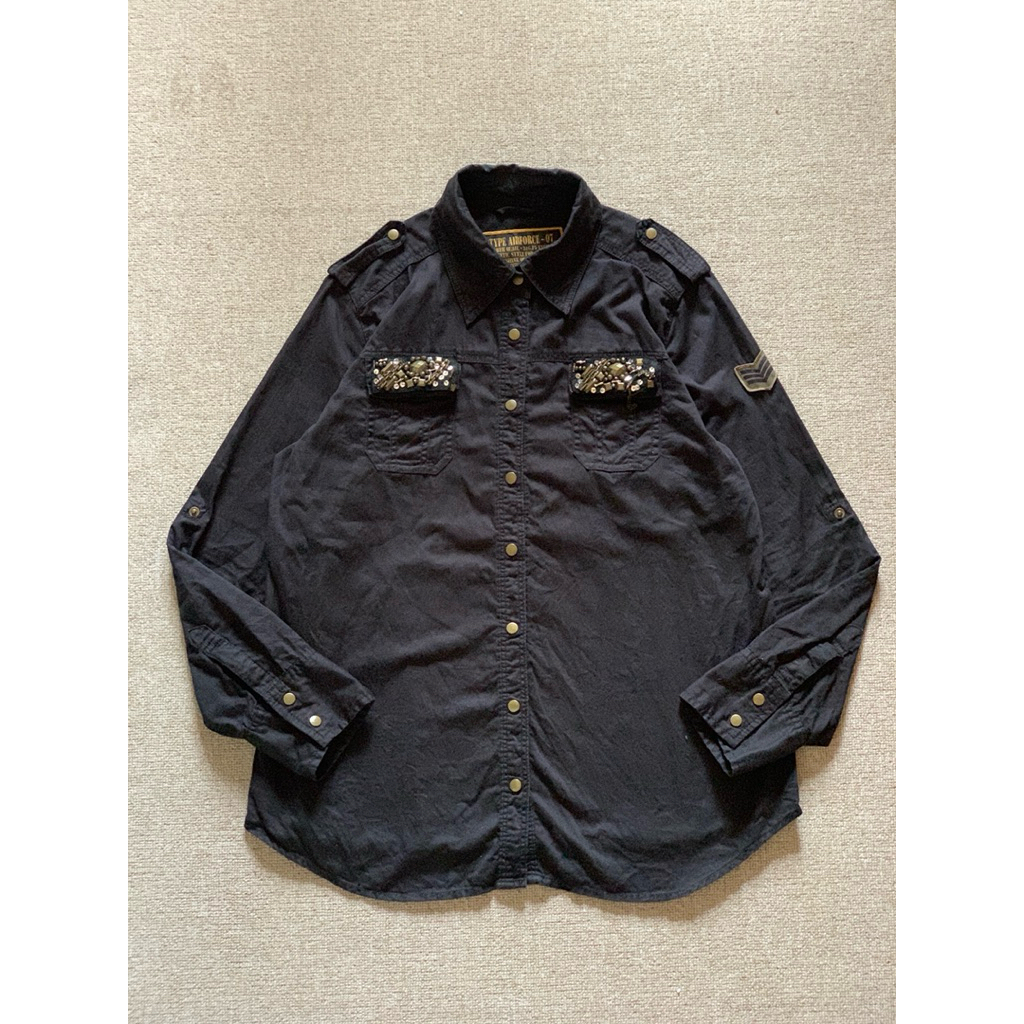 type airforce 07 us army origenal kemeja hitam