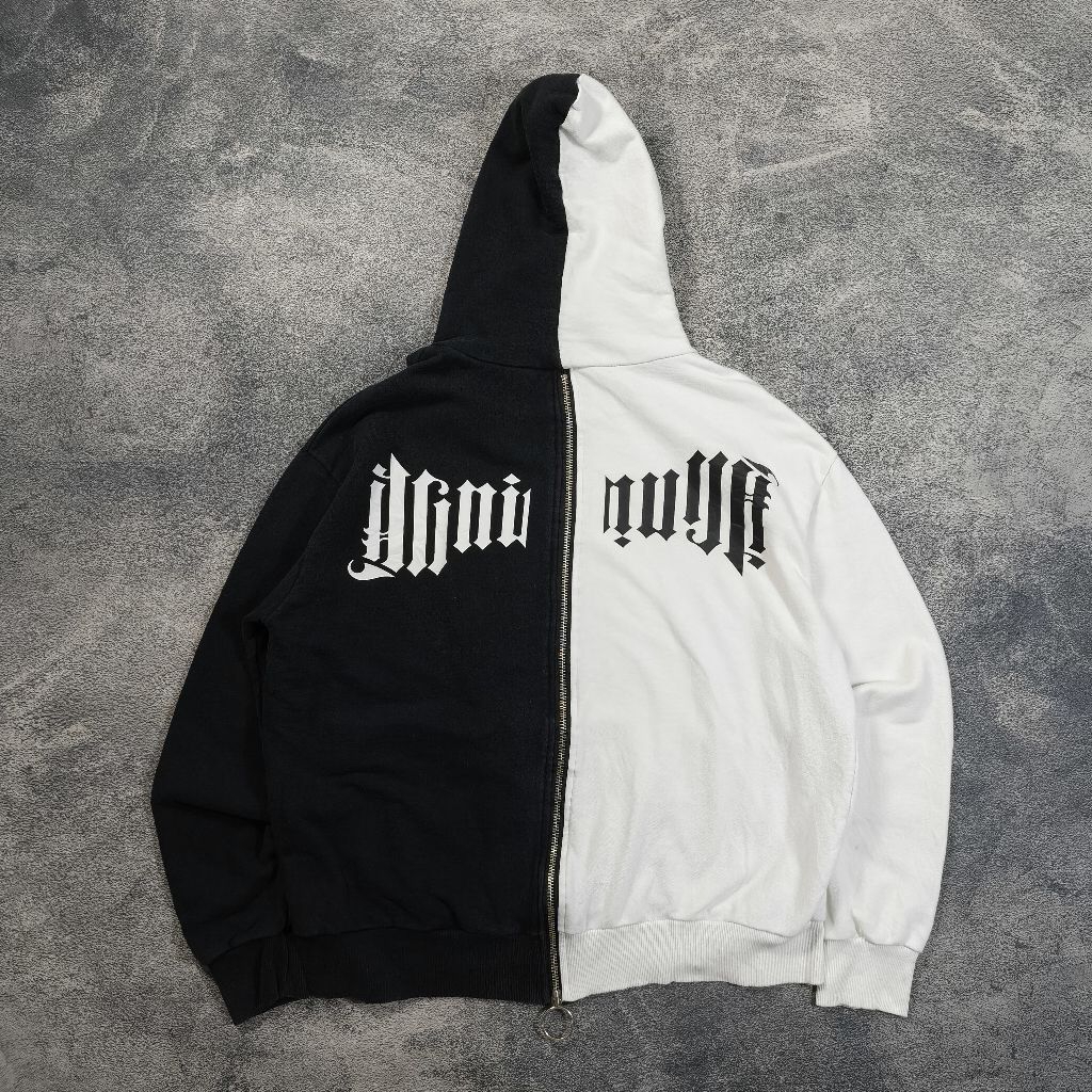 Hoodie Bnw x Anarchy Two Toones Black White