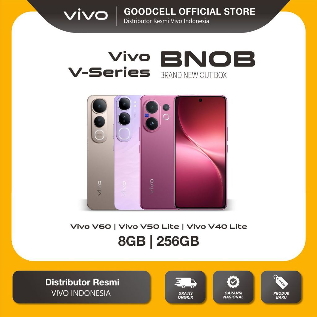 [KHUSUS UNIT BNOB] vivo V Series V60 / V50 Lite 5G / V40 Lite 8/256GB Original Garansi Resmi BNOB Ha