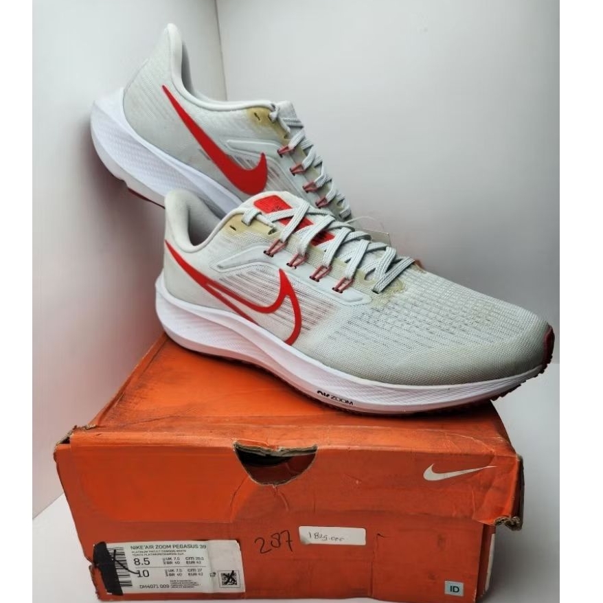 Sepatu Running NIKE ZOOM PEGASUS 39 PLATINUM TINT/LT CRIMSON-WHITE