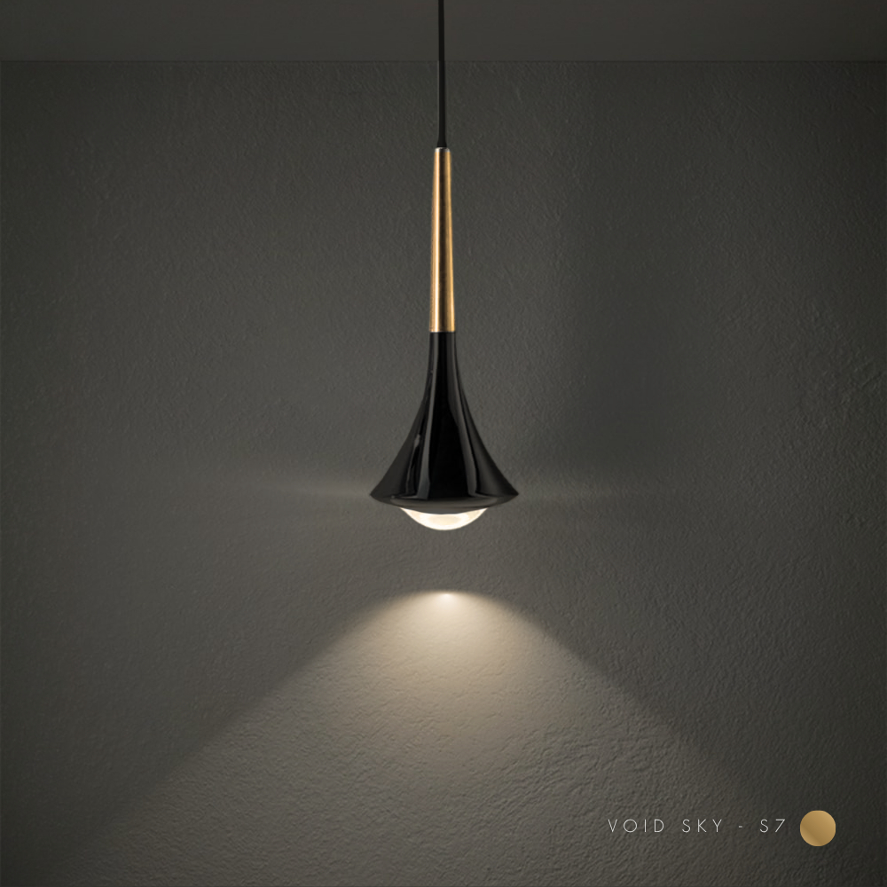 VOID SERIES | VOID SKY - S7 | Lampu Gantung Minimalis Emas | Gold Ceiling Pendant Lamp | XIONCO