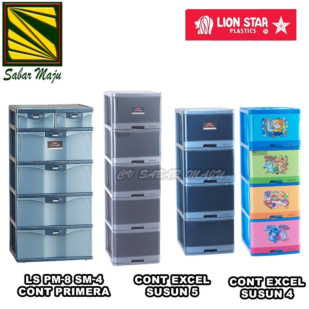 Lionstar Lemari Plastik, Lemari Pakaian, Laci Plastik Excel / Primera Susun 4 dan 5