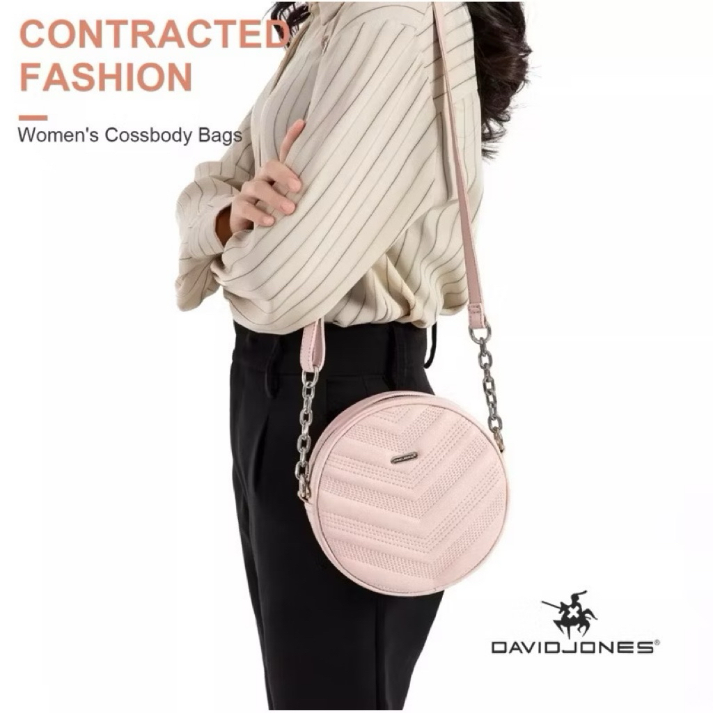 DAVID JONES PARIS TAS SELEMPANG BULAT WANITA (IVORY)