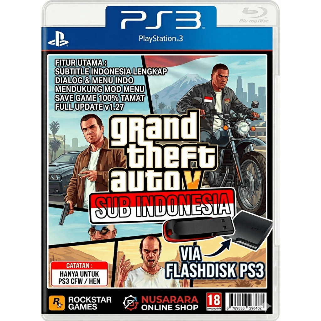 GTA V MOD SUB INDONESIA PS3 VIA FLASHDISK