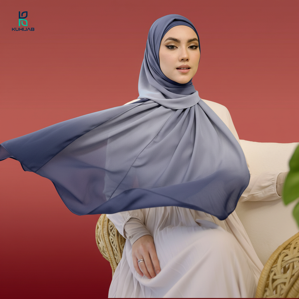 KUHIJAB Pashmina Motif Gradasi Printing Sublime / Jilbab Hijab Instan Ceruty Babydoll