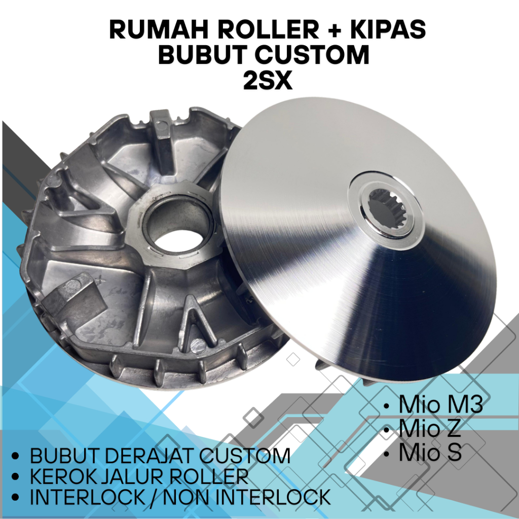 RUMAH ROLLER PULLEY SET DERAJAT CUSTOM KODE 2SX MIO M3 MIO Z  MIO S  13,5  13,8 14