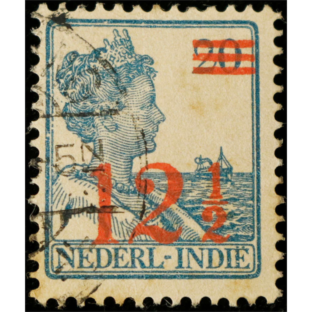 Perangko Hindia Belanda Queen Wilhelmina 1930 12 1 2 Sen Surcharge