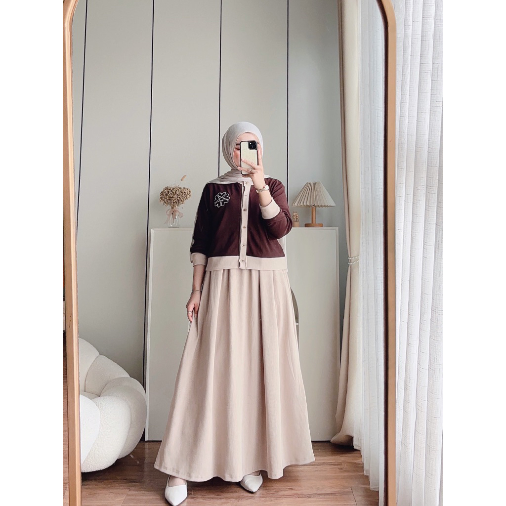 CANDY LADY Heyra Maxi / Gamis Knit Wanita Terbaru Dress Bestseller
