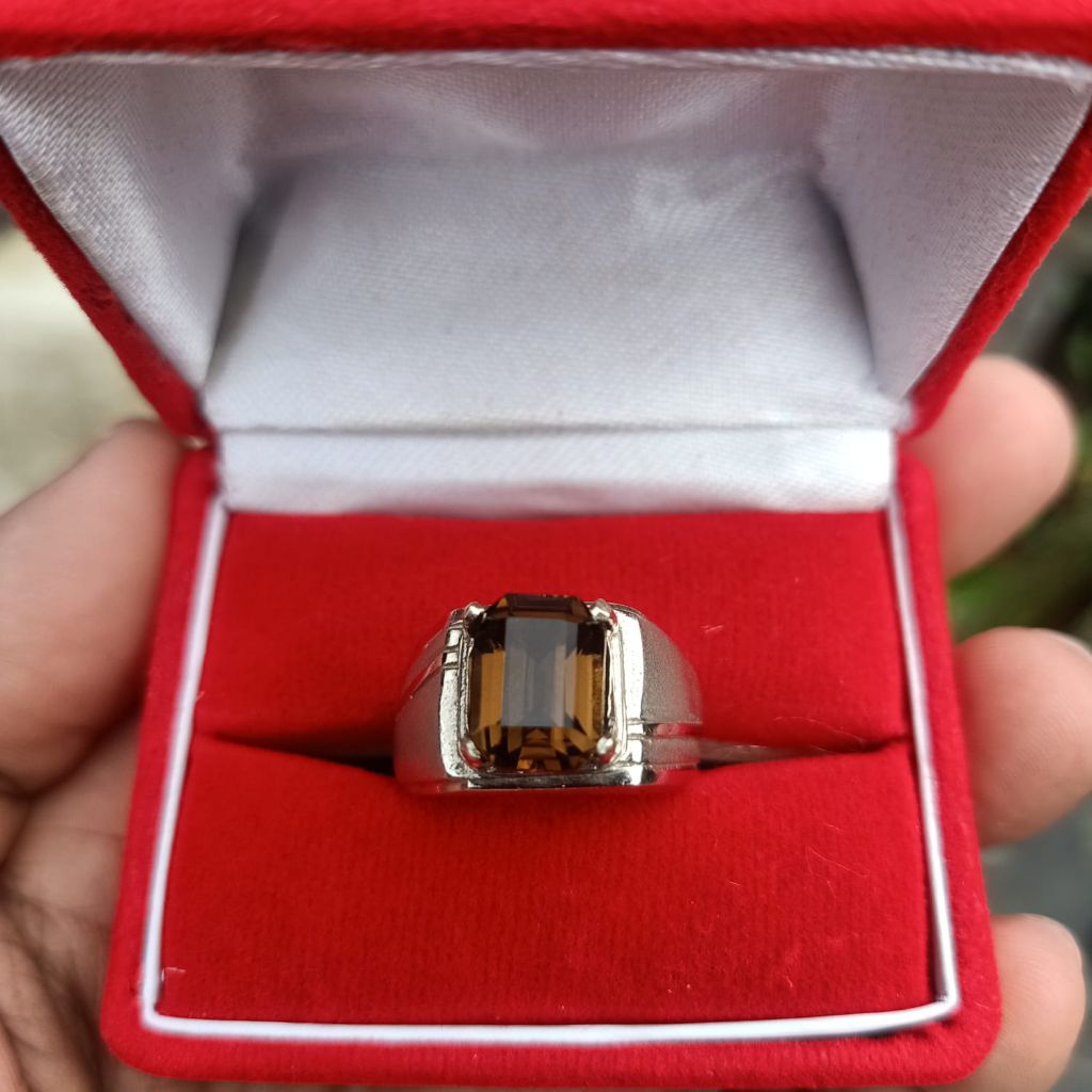 cincin batu kecubung teh Kalimantan