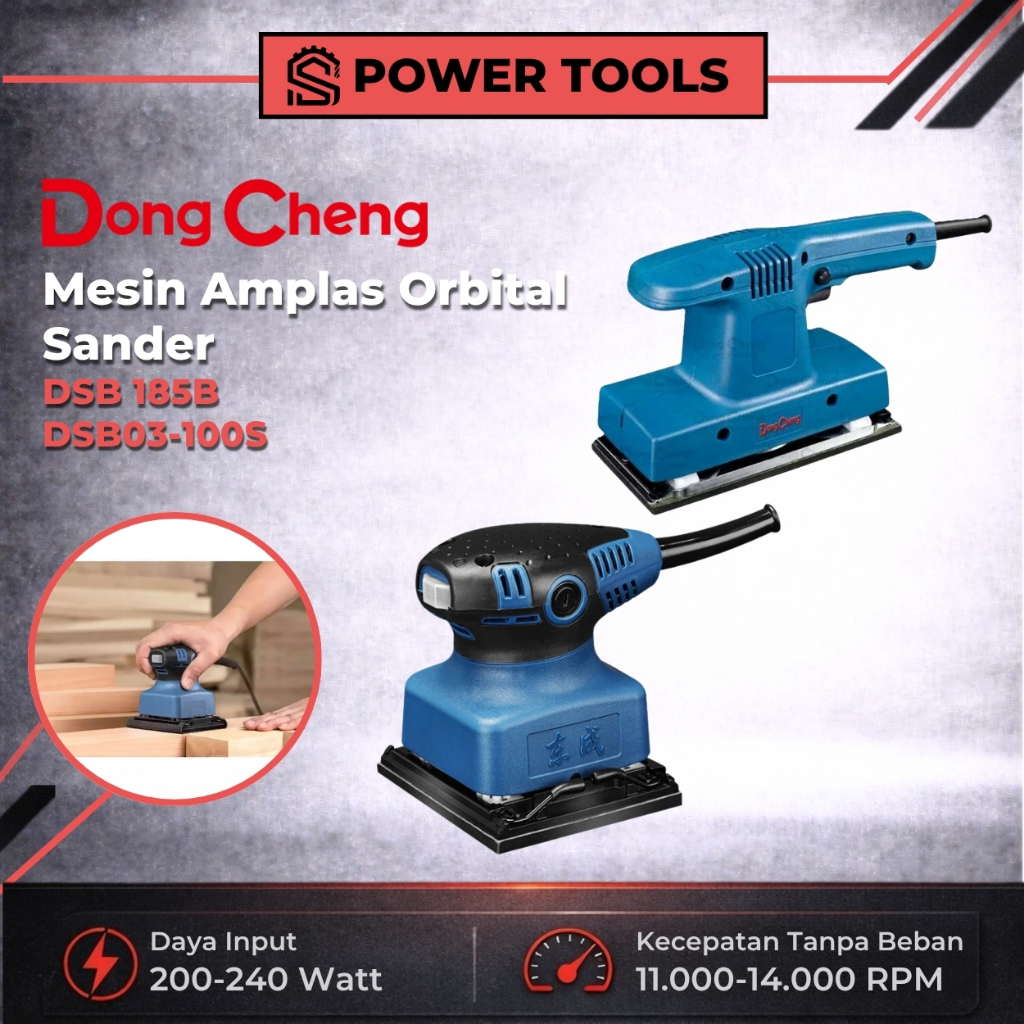 Dongcheng Mesin Amplas 200-240W Penghalus Permukaan Kayu Orbital Sander DSB