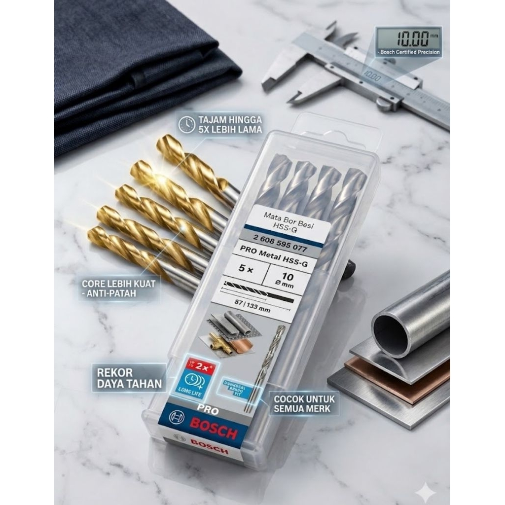 Bosch HSS-G Metal Drill Bit PRO - Mata Bor Besi Baja Stainless Original