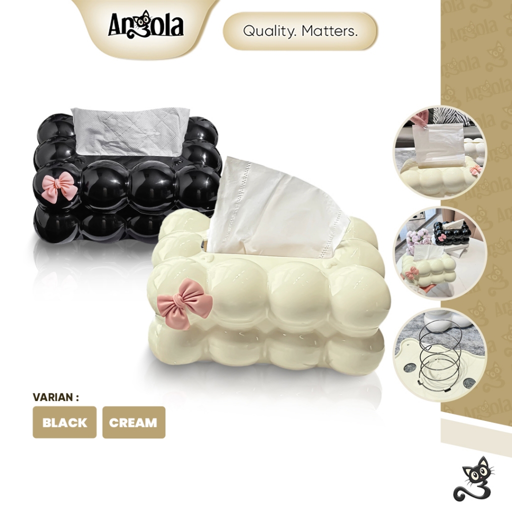 ANGOLA Kotak Tisu Awan D68 Cloud Tissue Box/Tempat Tisu Aesthetic/Kotak Penyimpanan Tisu