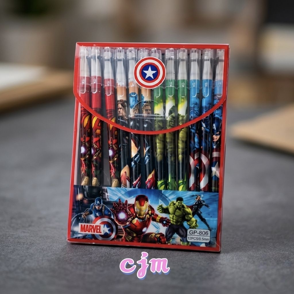 (12pcs) pulpen gel bisa di hapus/pulpen gel hapus-karakter