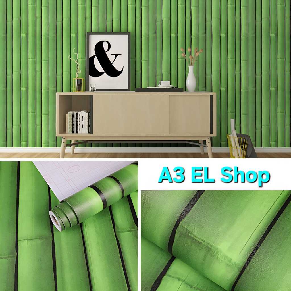 TERBARU Wallpaper Dinding Wallpaper Sticker Motif Batang Bambu Panjang 4 Meter X Lebar 45 Cm