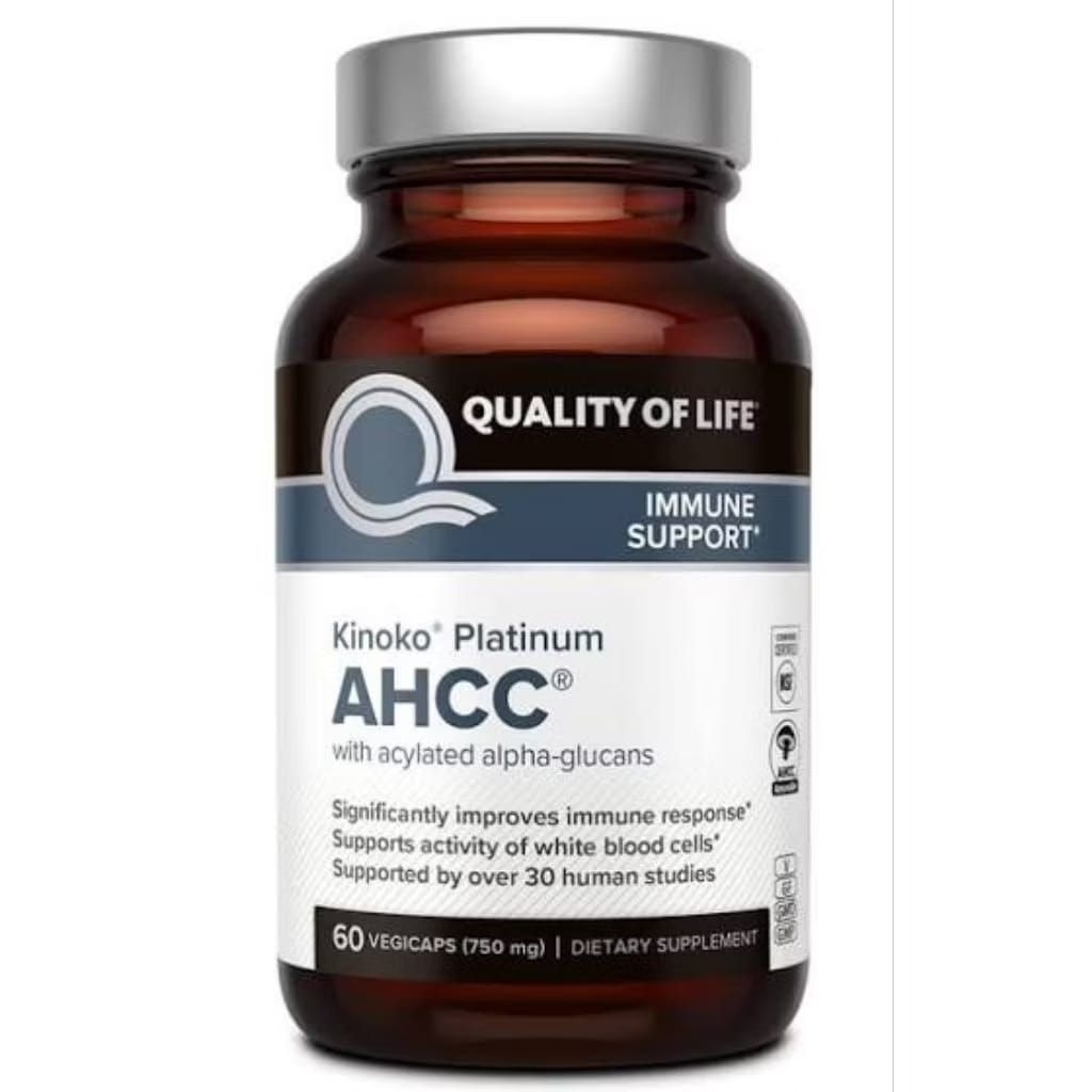 Quality Of Life Kinoko Platinum AHCC 750 Mg -  60 VegiCaps - Immune Support